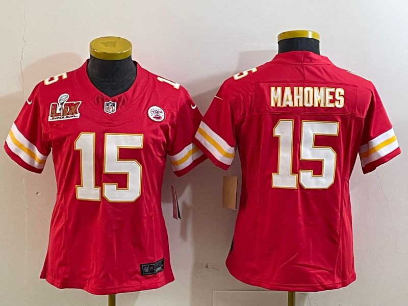 Youth Kansas City Chiefs #15 Mahomes Red three generations 2025 Nike Vapor Limited NFL Jersey style 2